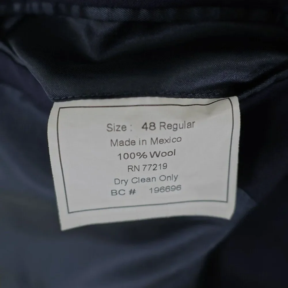 Joseph & Feiss Gold Classic Fit Blue Wool Blazer 46R 2 Button Tagged 48R‎